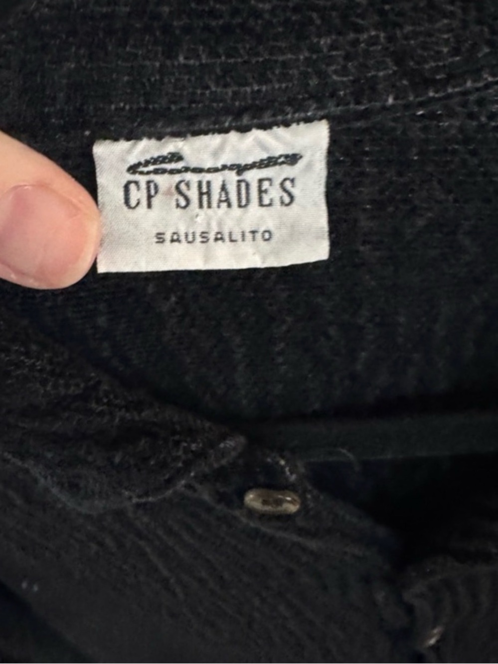 CP SHADES BLACK LINEN BUTTON FRONT SHIRT TOP SZ M - Picture 4 of 5